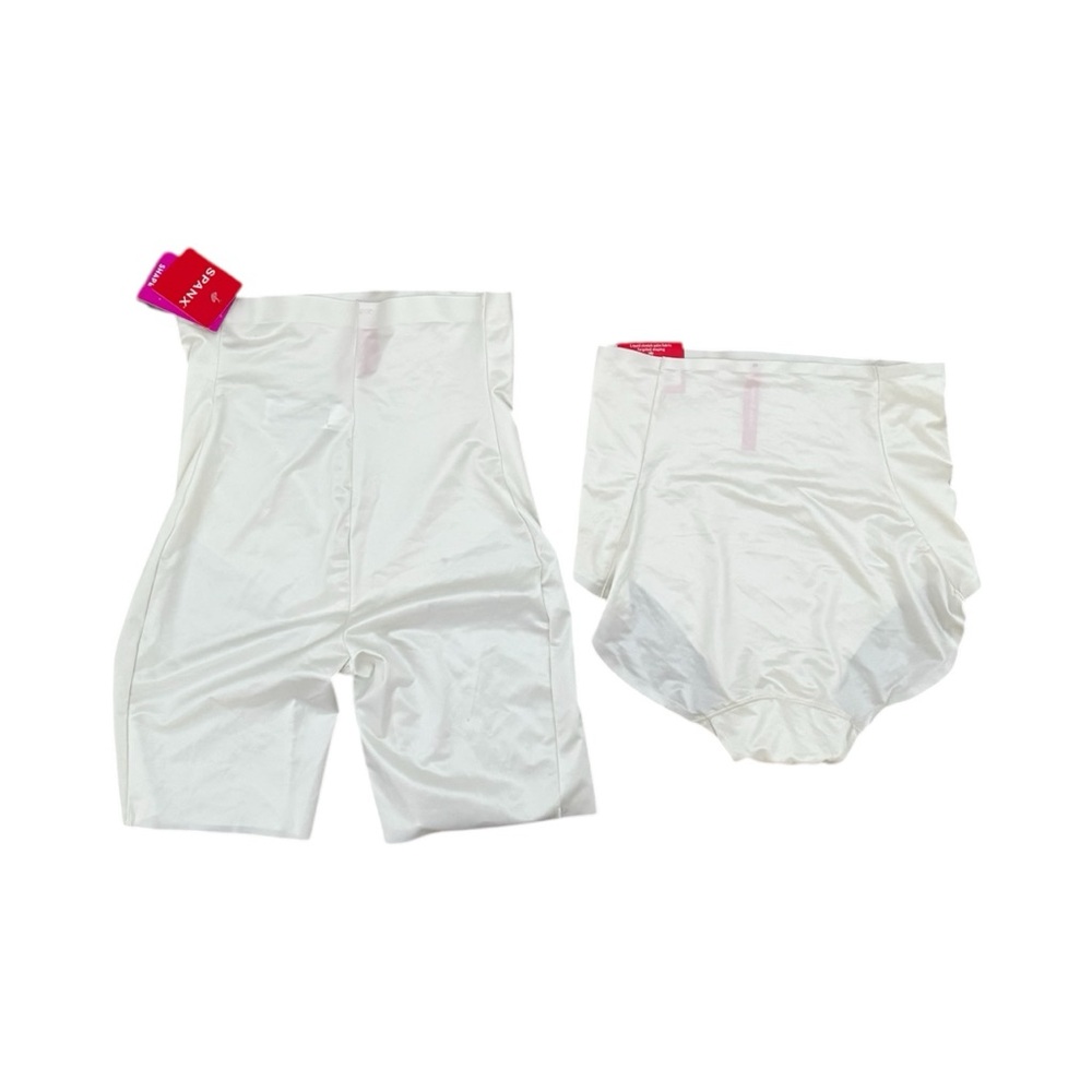 NWT Set of Spanx Satin‎ Shaping Underwear & Shape Short Color Linen Size Small - Picture 2 of 7